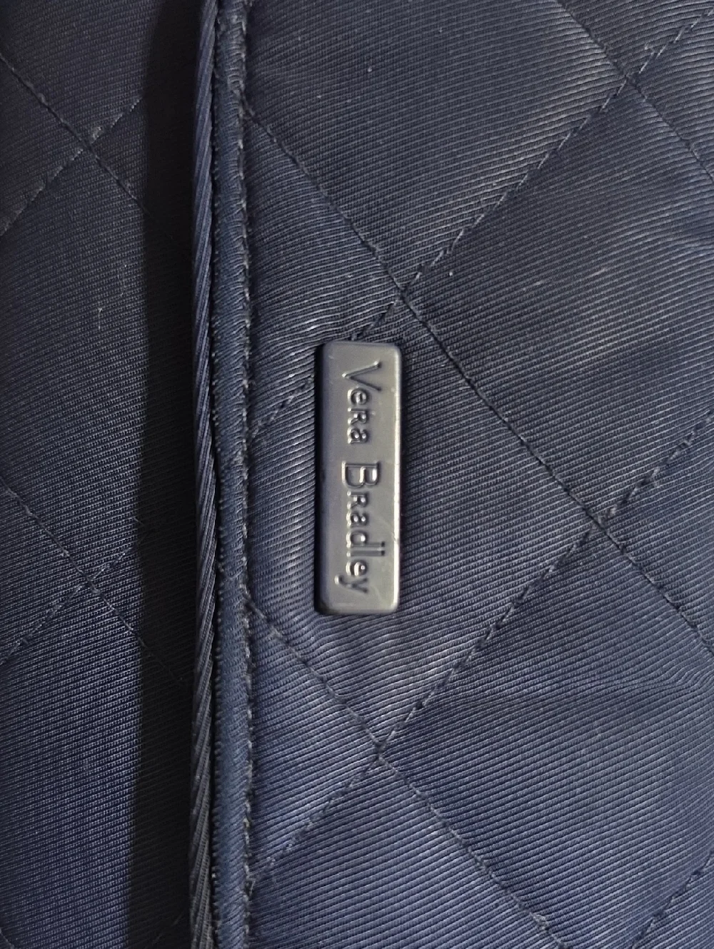 Vera Bradley Navy Blue Riley Quilted Compact Trifold Wallet - Picture 2 of 6